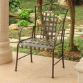 International Caravan Mandalay Iron Chair, Rustic Brown, 2PK 3450-2CH-RT-BN